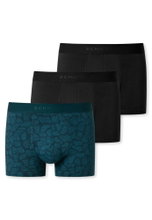 Schiesser Underwear Boxer Shorts 95/5 Woven Elastic Waistband Blue Plain/Patterned Men's - 3 Pieces